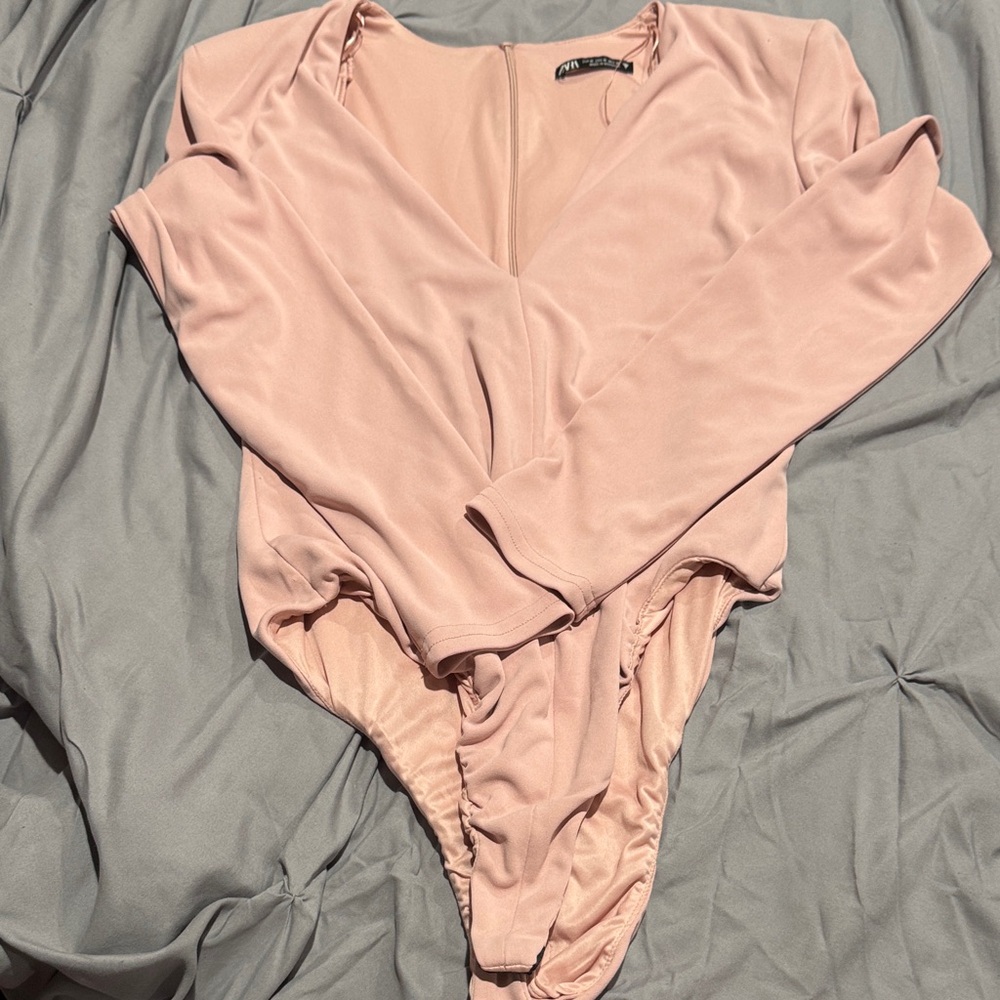 Zara Pink Long Sleeve Bodysuit